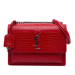 Medium Croc Embossed Leather Sunset Crossbody