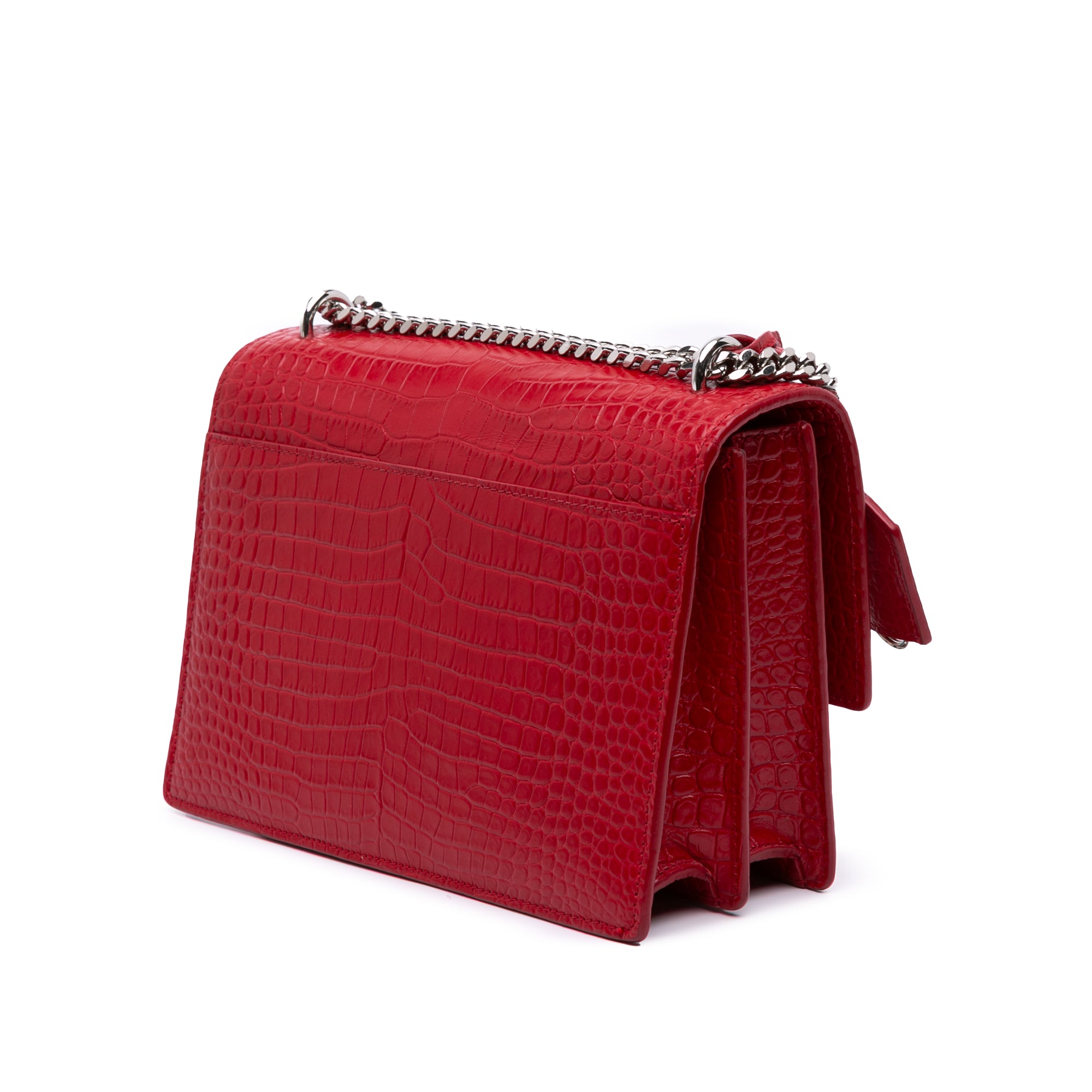 Medium Croc Embossed Leather Sunset Crossbody