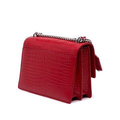 Medium Croc Embossed Leather Sunset Crossbody