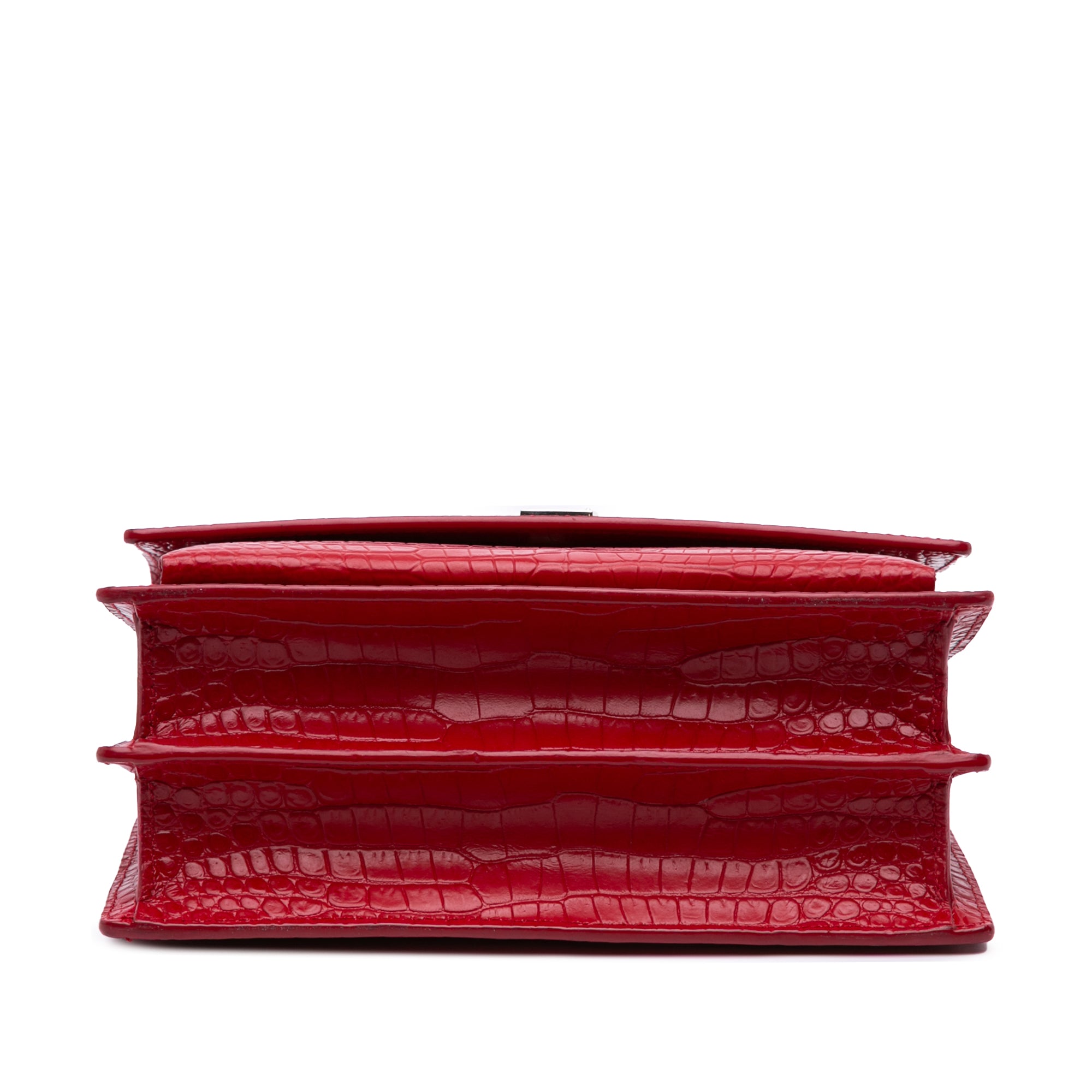Medium Croc Embossed Leather Sunset Crossbody