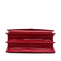 Medium Croc Embossed Leather Sunset Crossbody