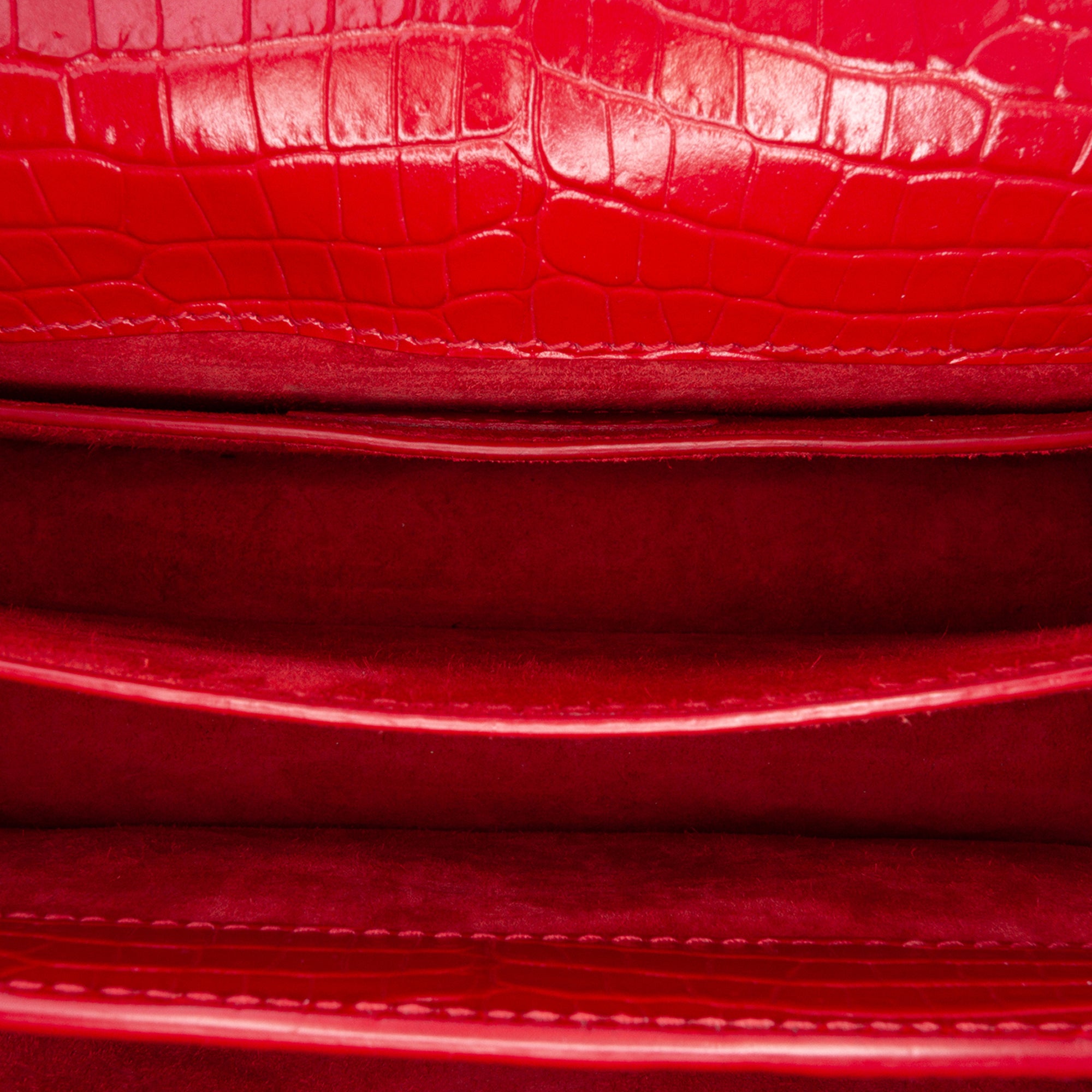 Medium Croc Embossed Leather Sunset Crossbody