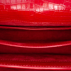 Medium Croc Embossed Leather Sunset Crossbody