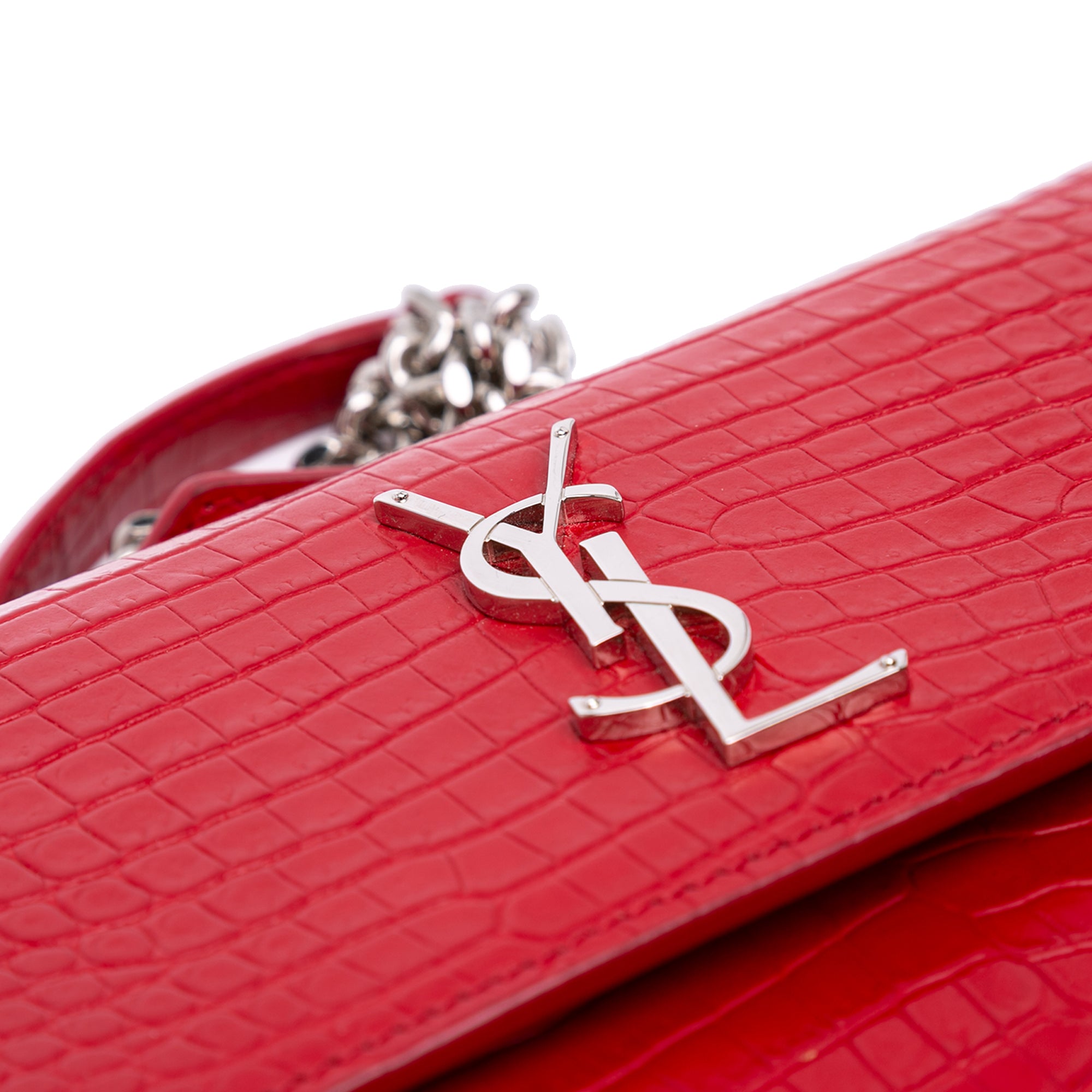 Medium Croc Embossed Leather Sunset Crossbody