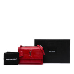 Medium Croc Embossed Leather Sunset Crossbody