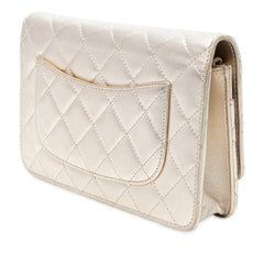 CC Quilted Metallic Lambskin Wallet on Chain