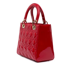 Medium Patent Cannage Lady Dior
