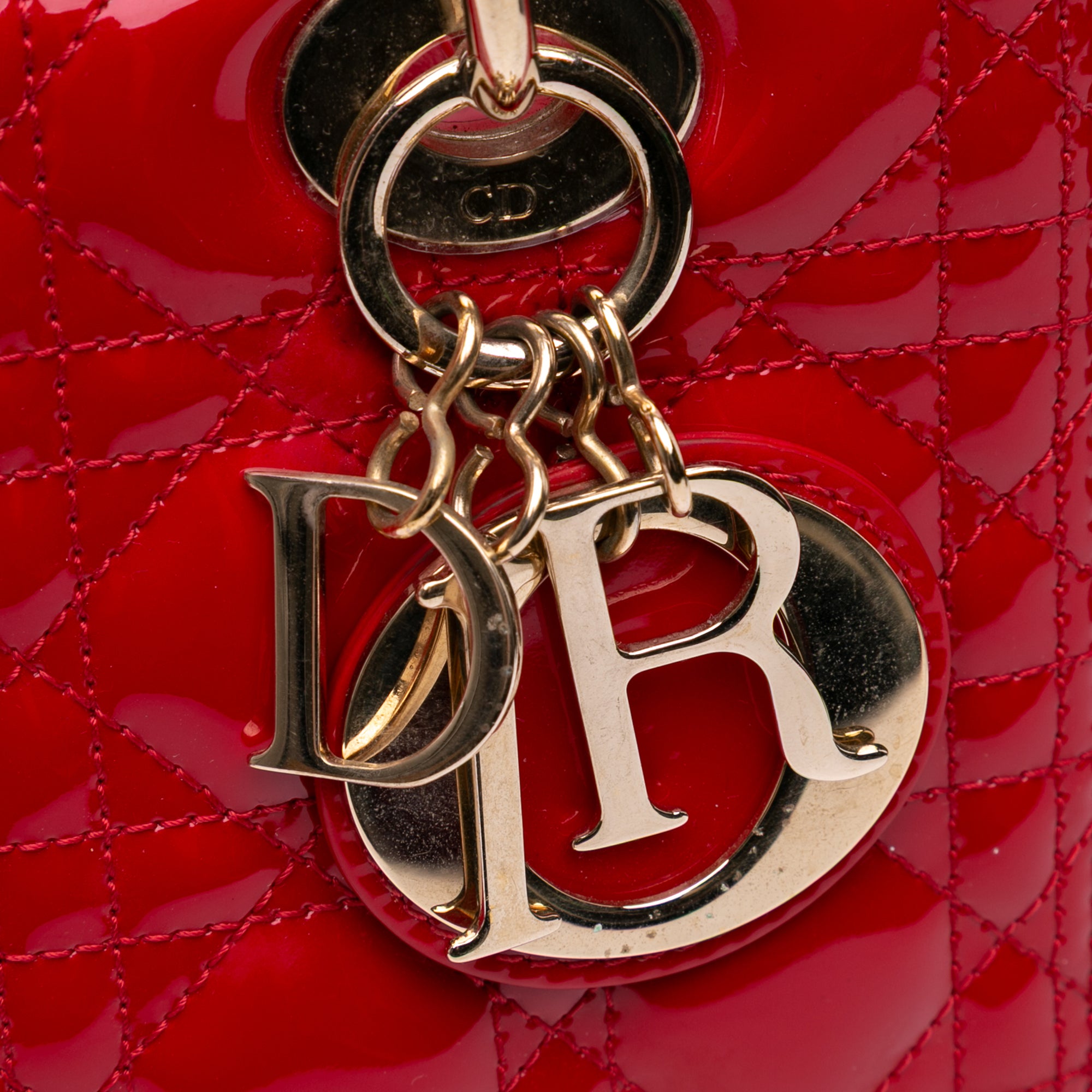 Medium Patent Cannage Lady Dior