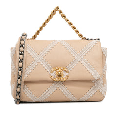 Medium Crochet and Calfskin 19 Flap Bag_0