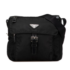 Tessuto Zip Buckle Messenger Bag