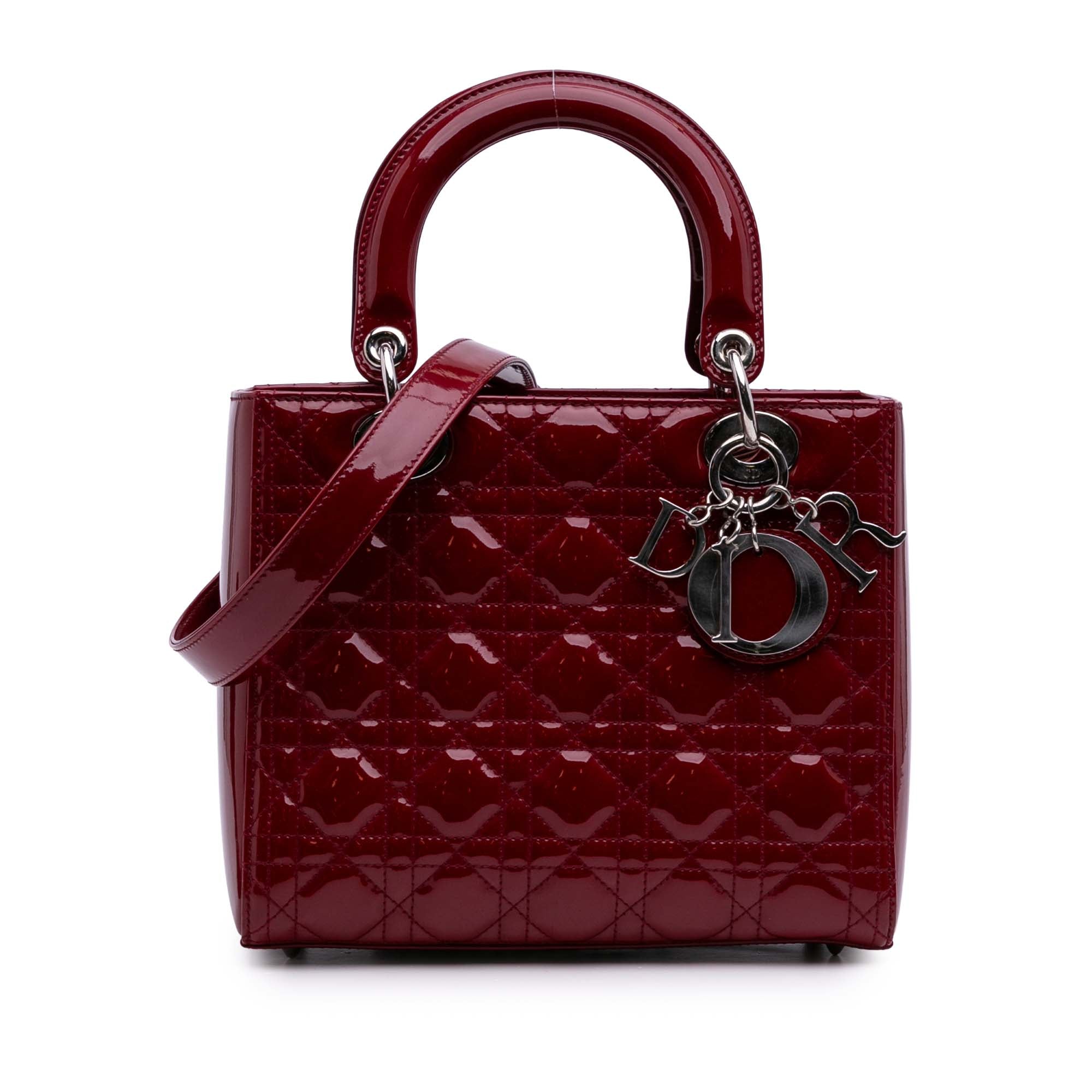 Medium Patent Cannage Lady Dior