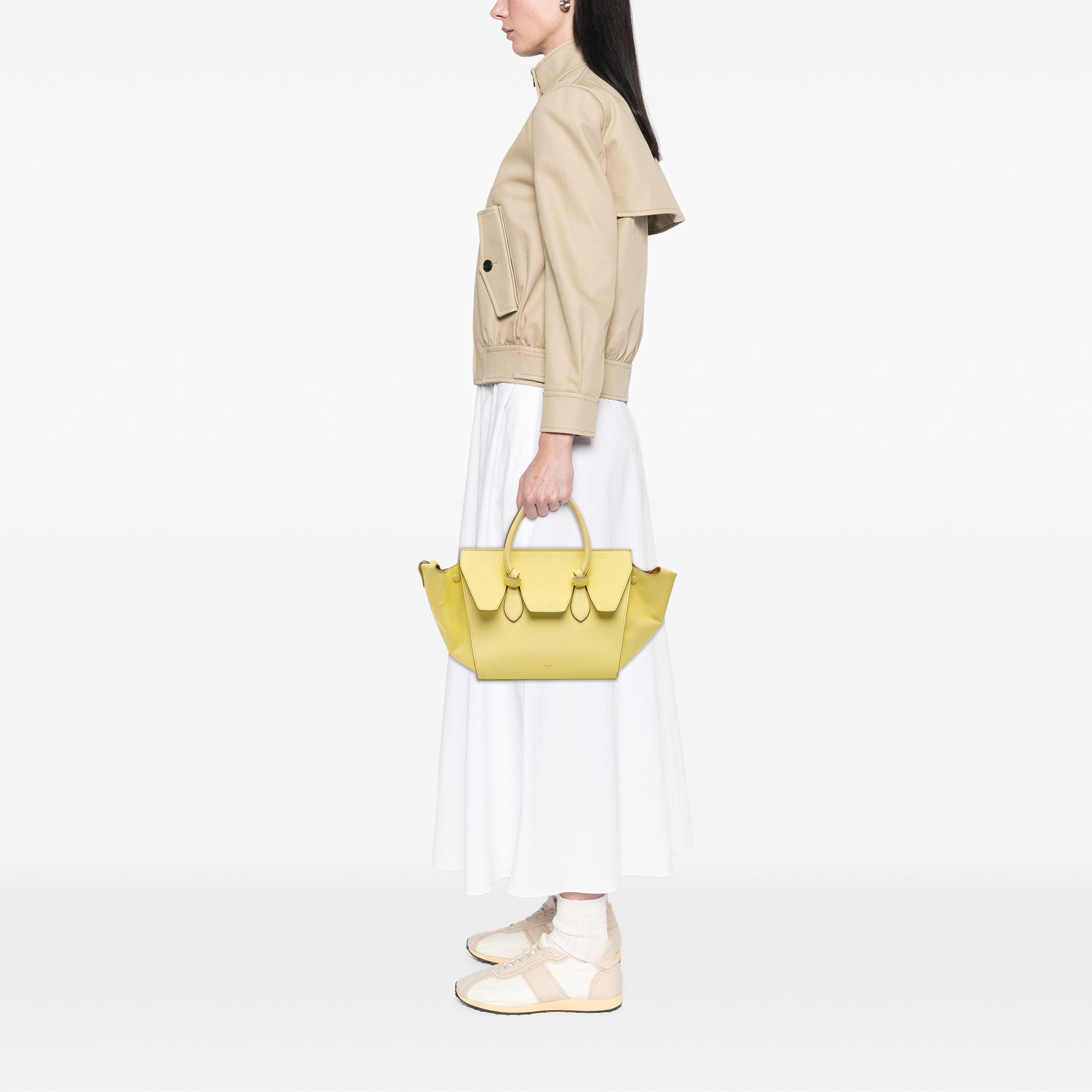 Small Grained Calfskin Tie Tote