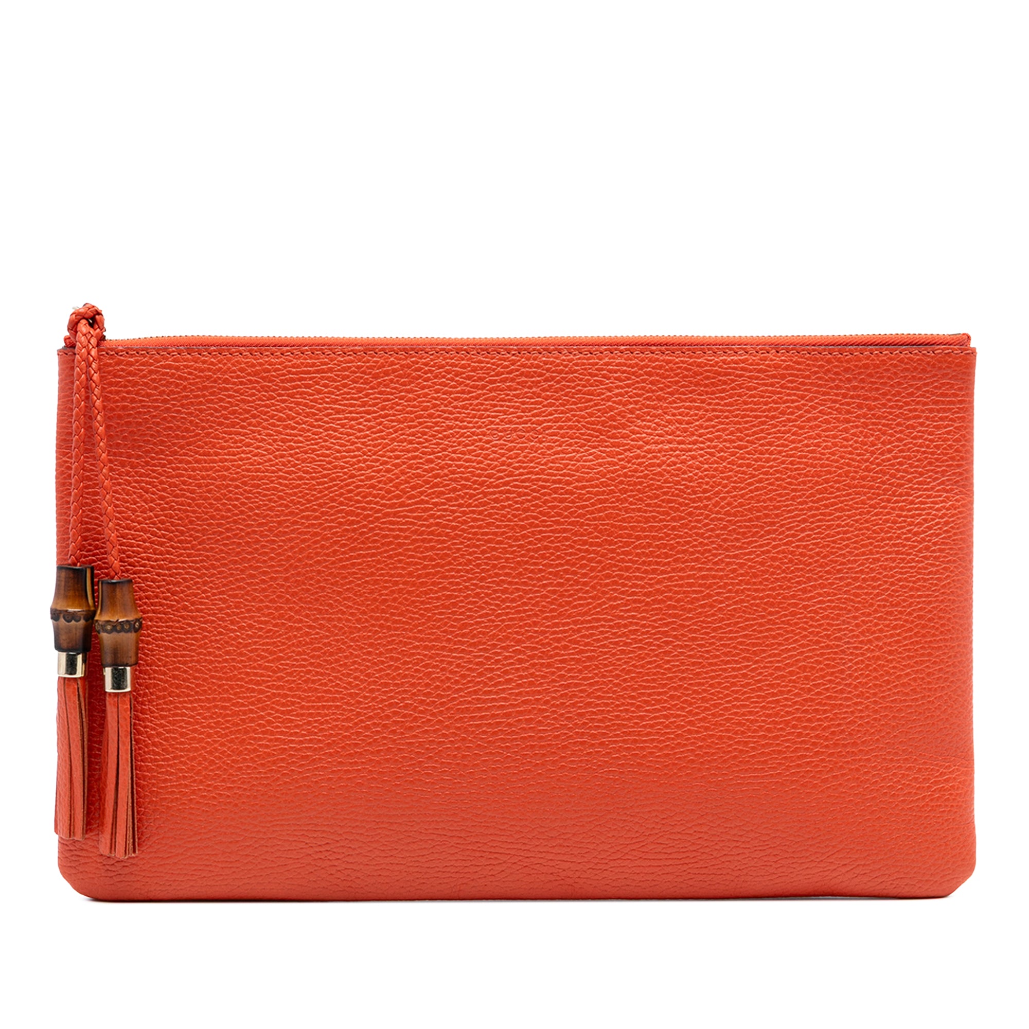 Calfskin Bamboo Tassel Clutch