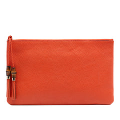 Calfskin Bamboo Tassel Clutch