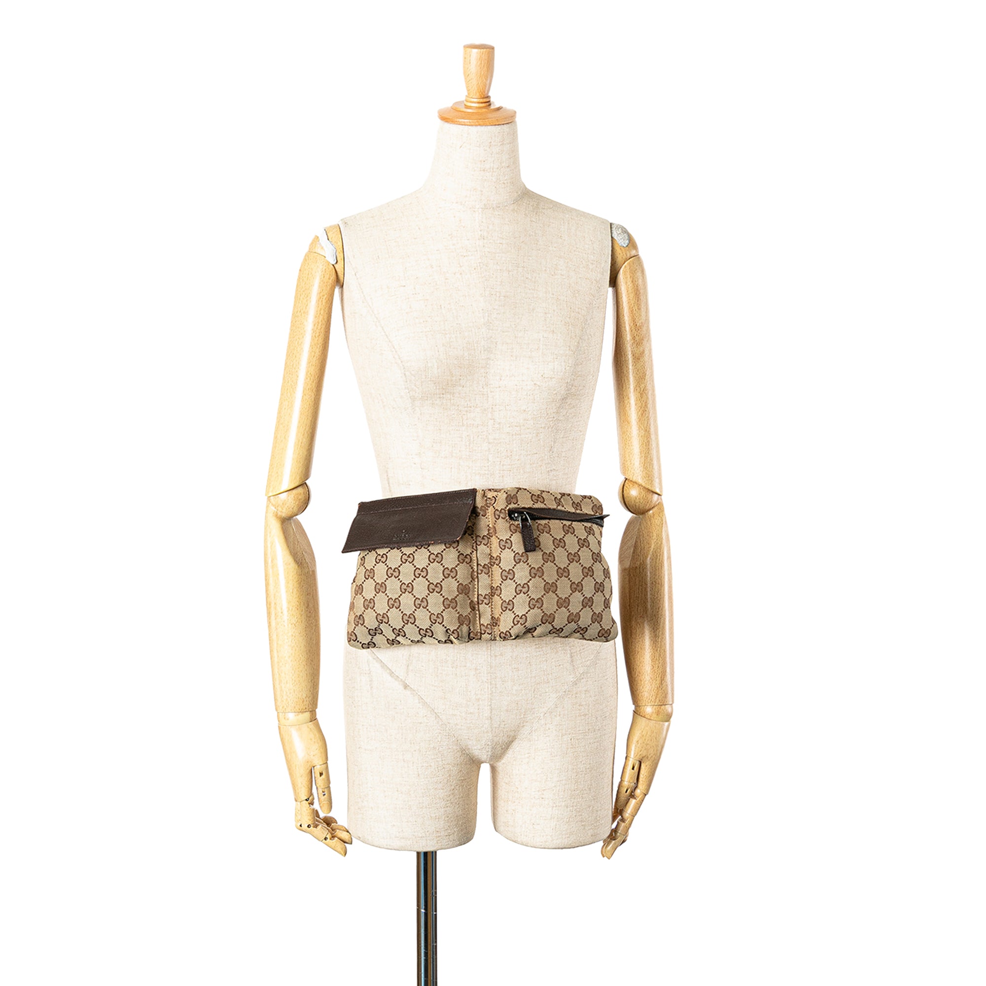 GG Canvas Double Pocket Belt Bag