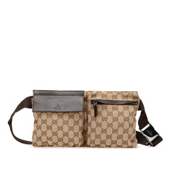 GG Canvas Double Pocket Belt Bag