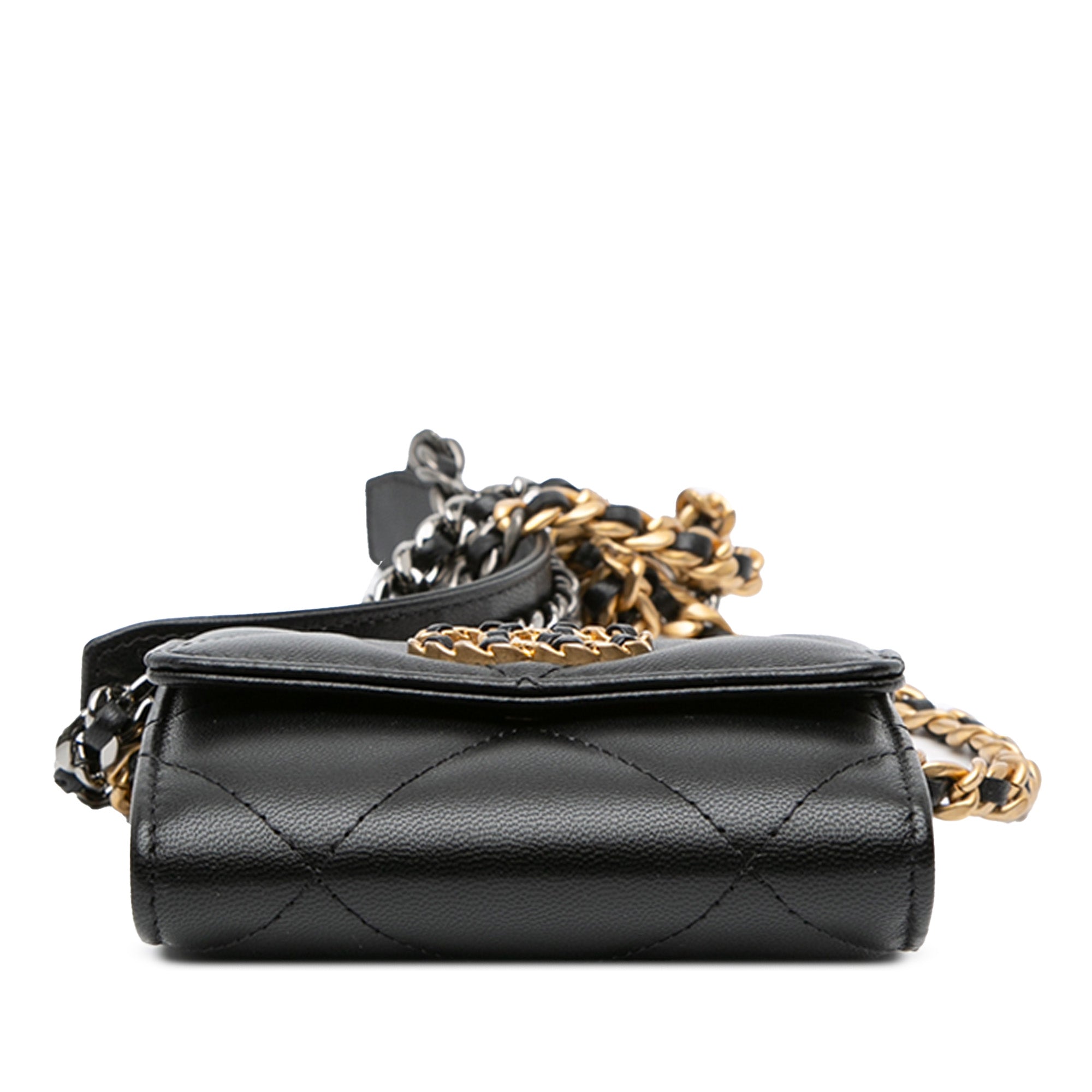 Lambskin 19 Flap Coin Purse With Chain