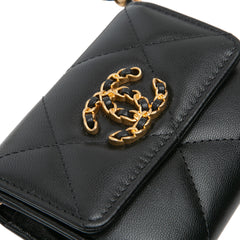 Lambskin 19 Flap Coin Purse With Chain