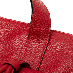 House Check Trimmed Grainy Calfskin Horn Toggle Tote