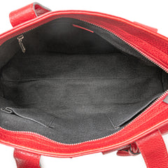 House Check Trimmed Grainy Calfskin Horn Toggle Tote