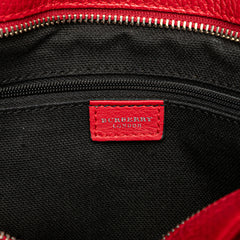 House Check Trimmed Grainy Calfskin Horn Toggle Tote