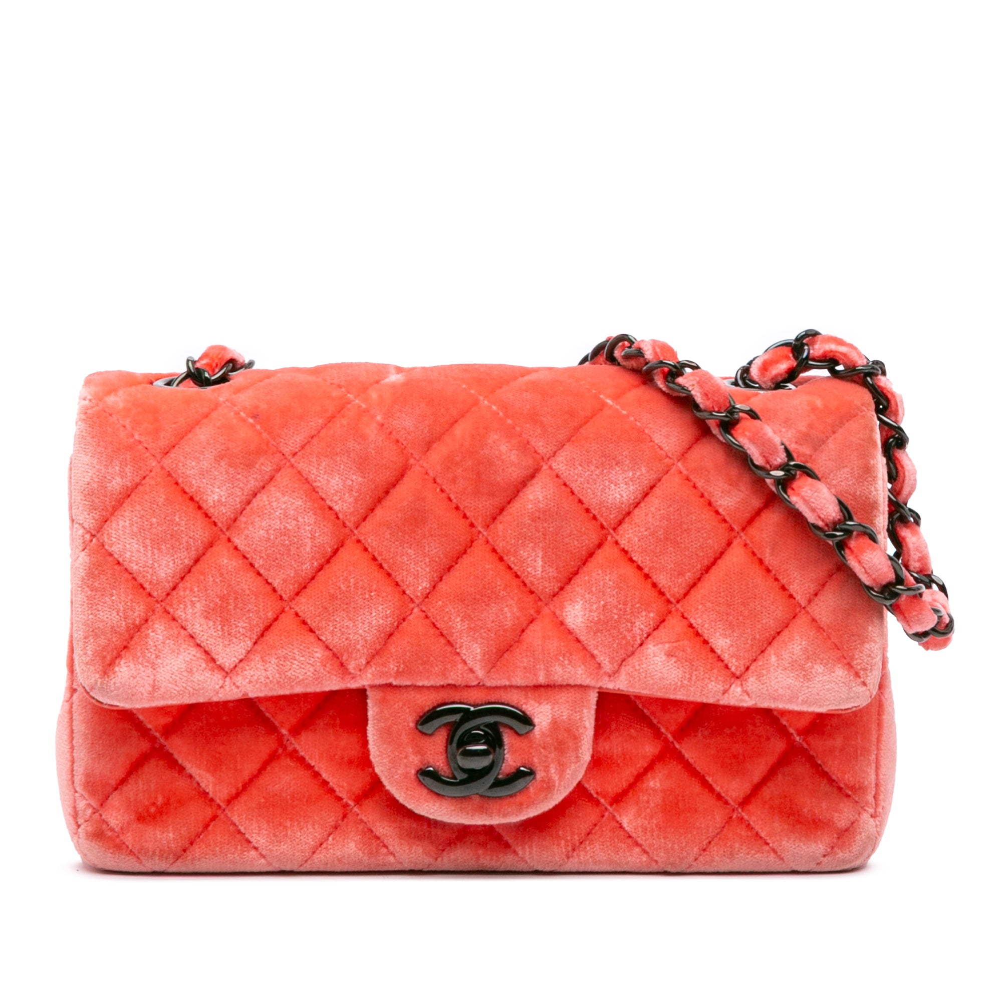 Mini Rectangular Classic Velvet Single Flap
