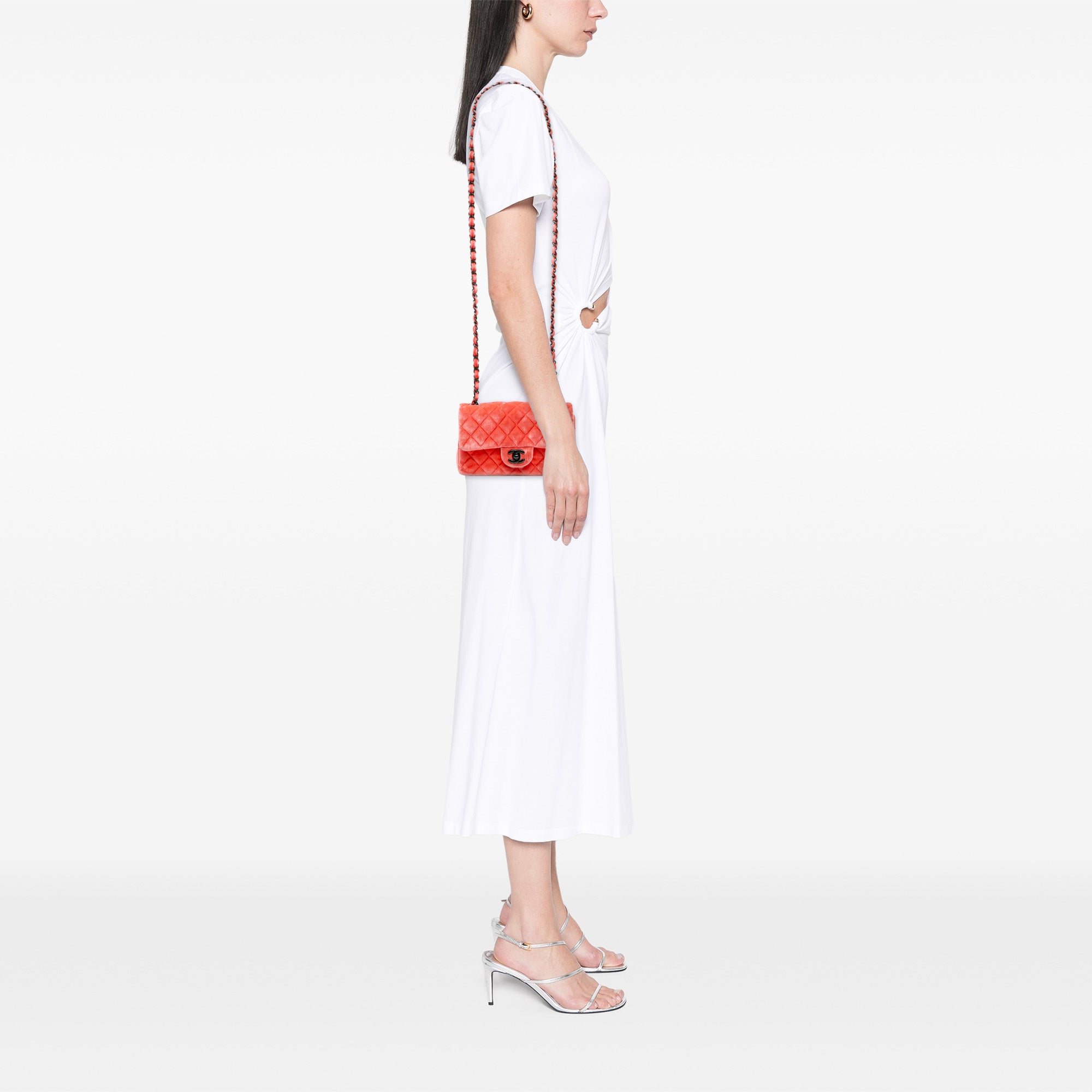 Mini Rectangular Classic Velvet Single Flap