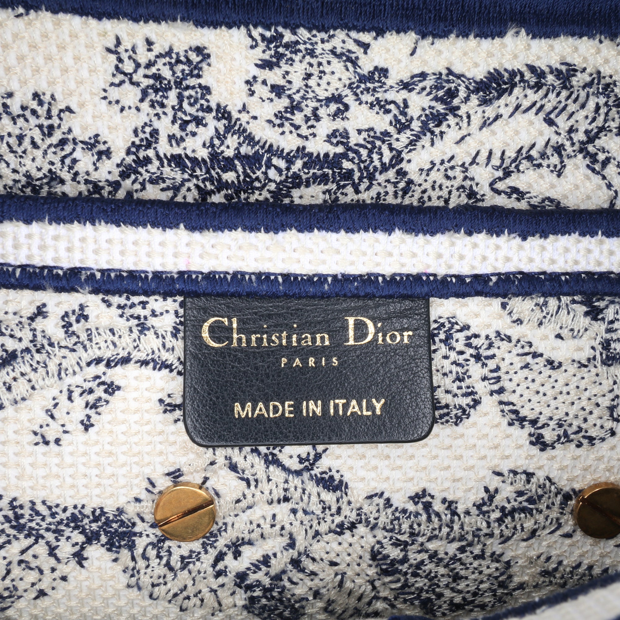 Canvas Embroidered Toile de Jouy Saddle Bag