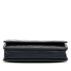 CC Quilted Patent Wallet On Chain