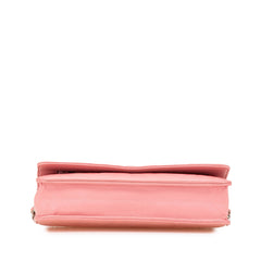 Embossed Lambskin Camellia Wallet On Chain