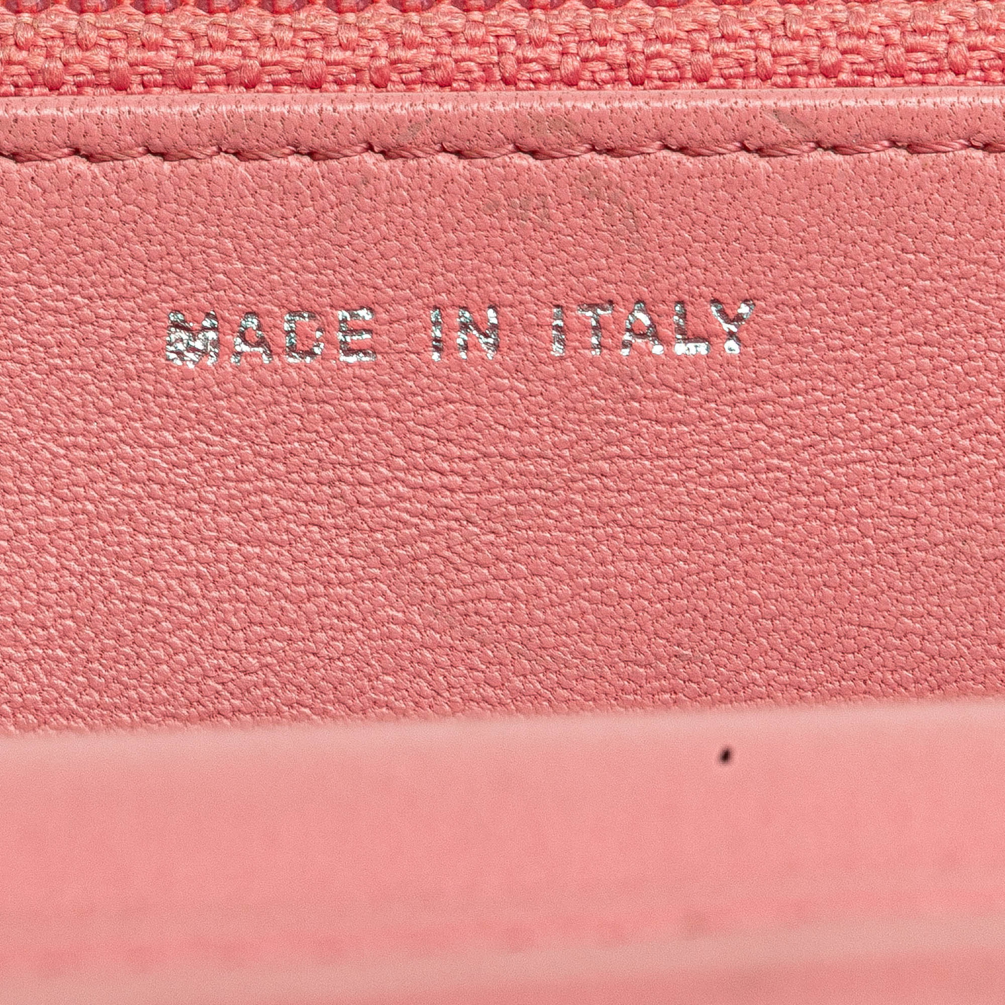 Embossed Lambskin Camellia Wallet On Chain