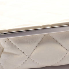 Lambskin and Acrylic Kiss Clutch with Chain
