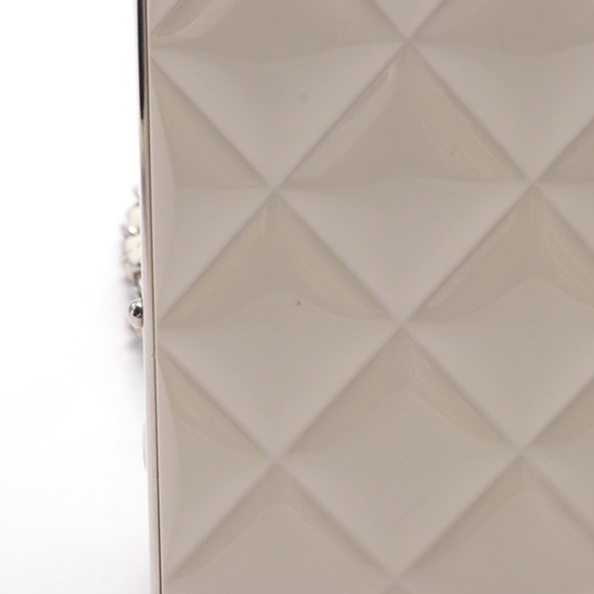 Lambskin and Acrylic Kiss Clutch with Chain