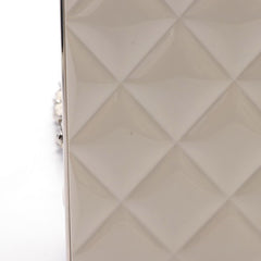 Lambskin and Acrylic Kiss Clutch with Chain