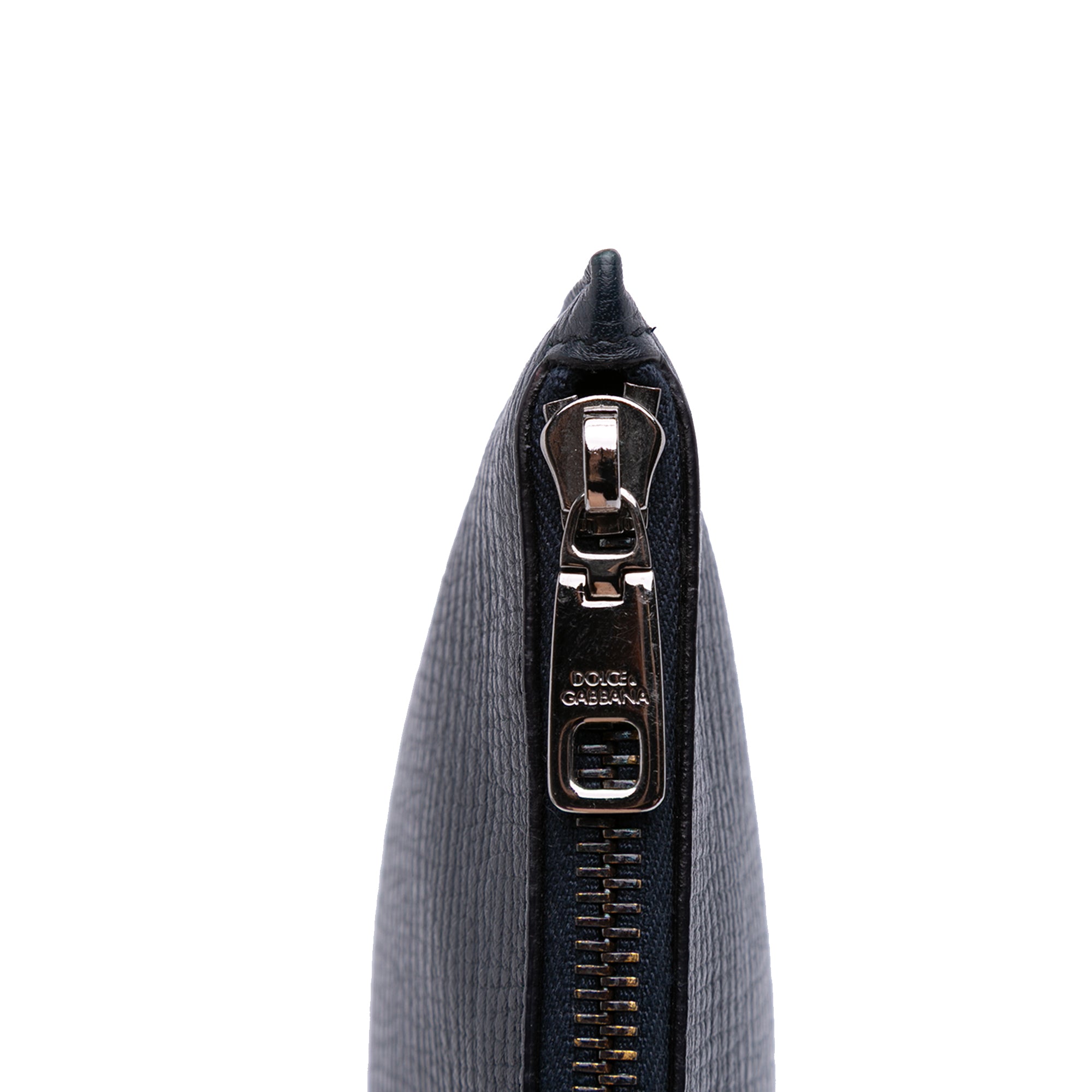 Leather DG Family Patch Zip Pouch