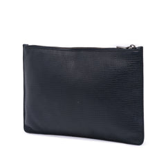 Leather DG Family Patch Zip Pouch