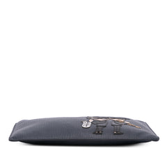 Leather DG Family Patch Zip Pouch
