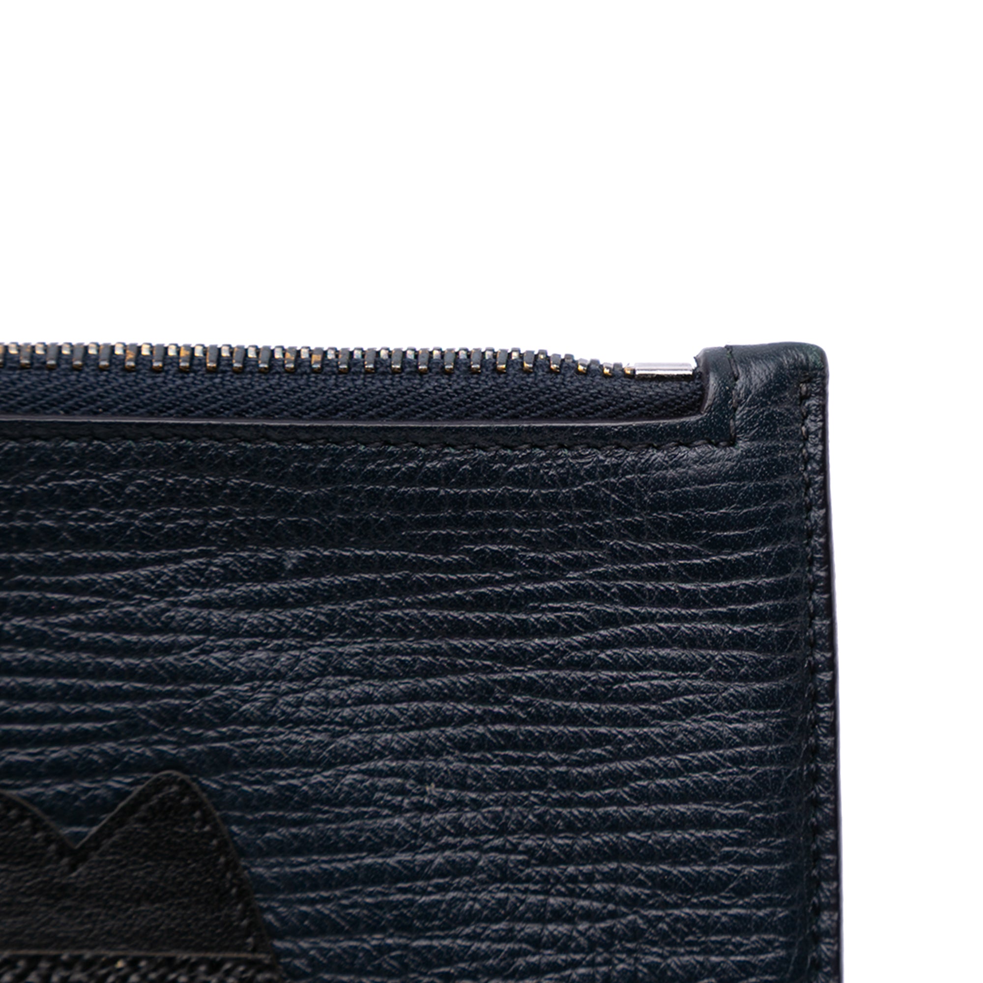 Leather DG Family Patch Zip Pouch