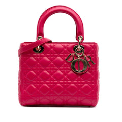 Medium Lambskin Cannage Lady Dior