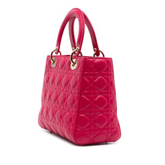 Medium Lambskin Cannage Lady Dior