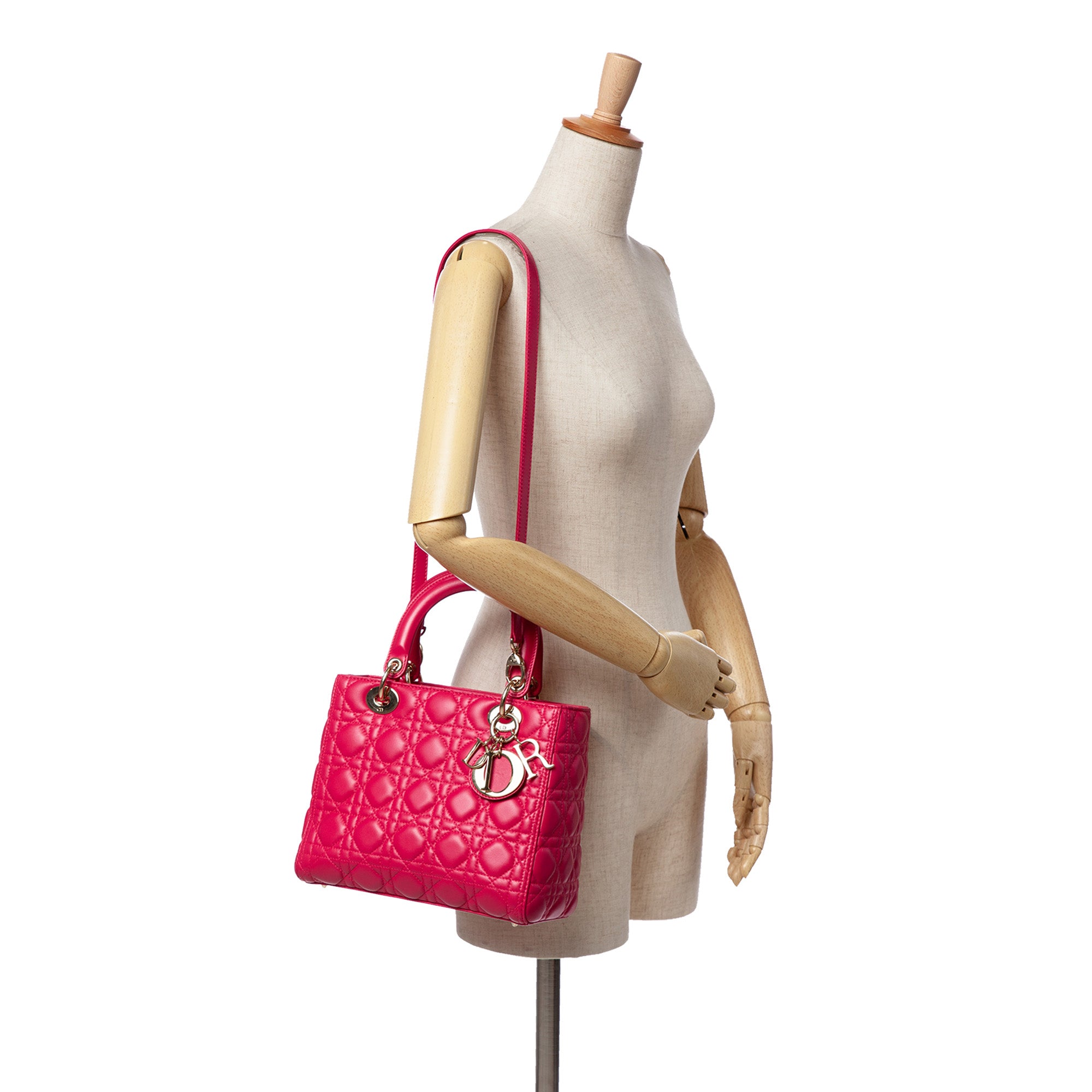 Medium Lambskin Cannage Lady Dior