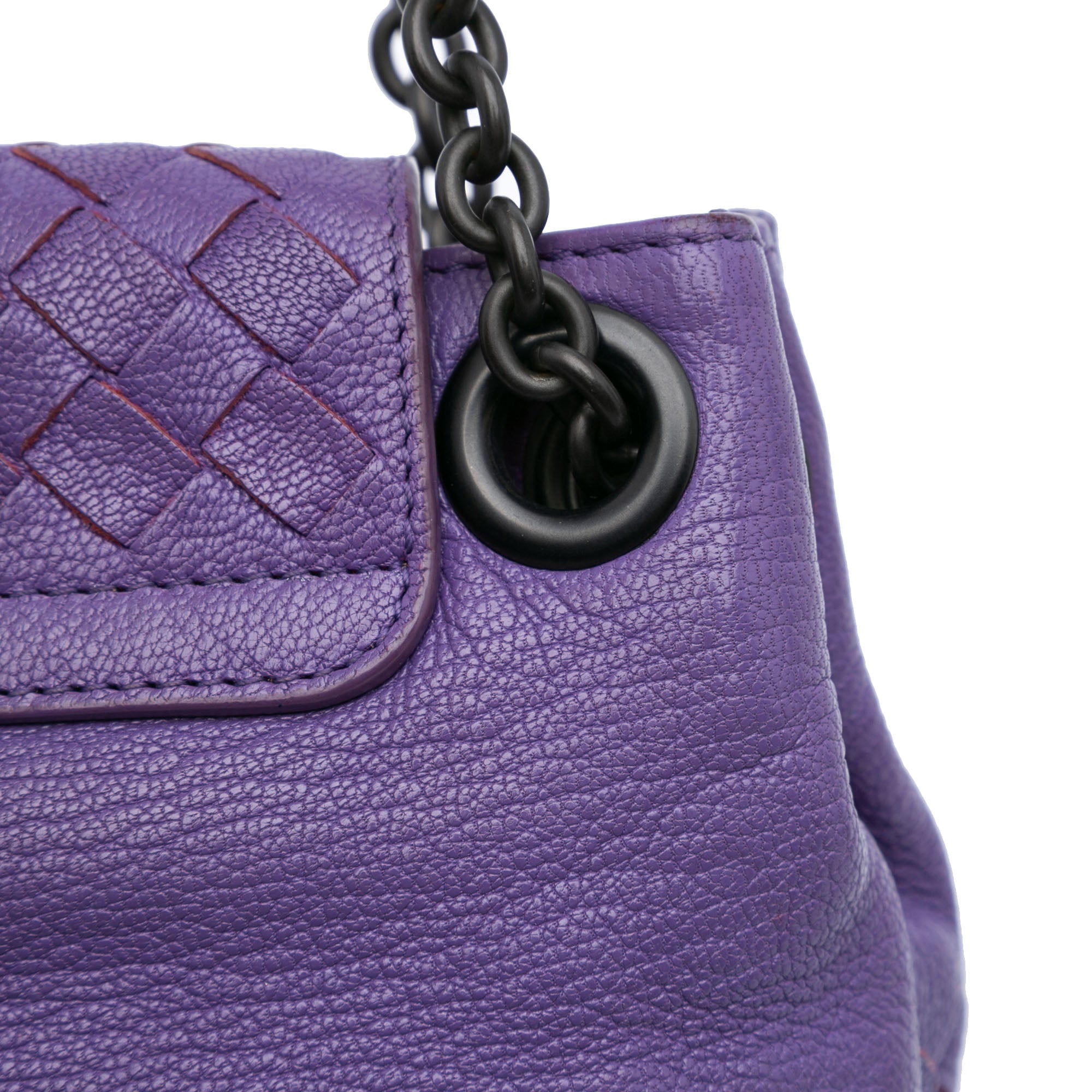 Small Madras Goatskin Intrecciato Shoulder Bag