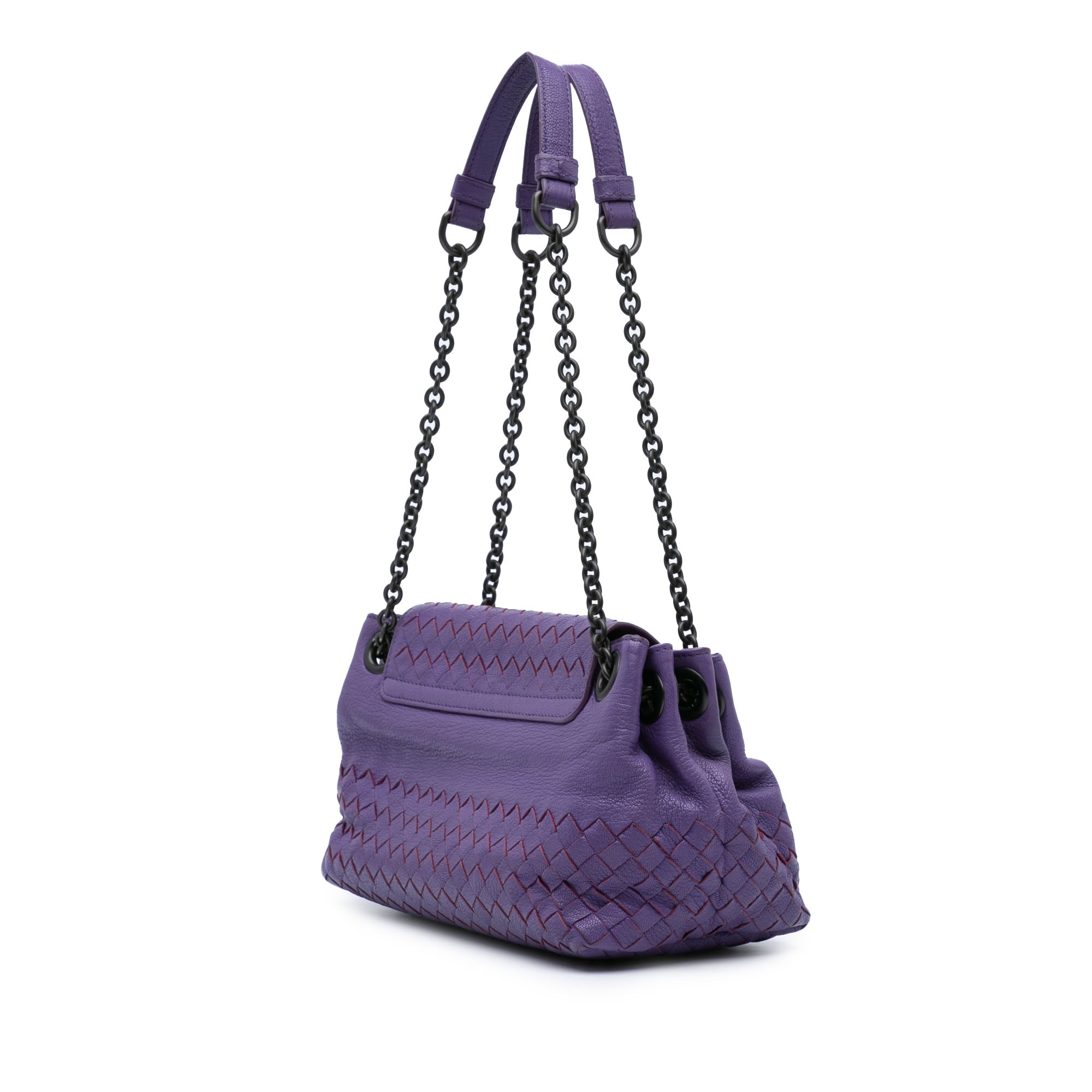 Small Madras Goatskin Intrecciato Shoulder Bag