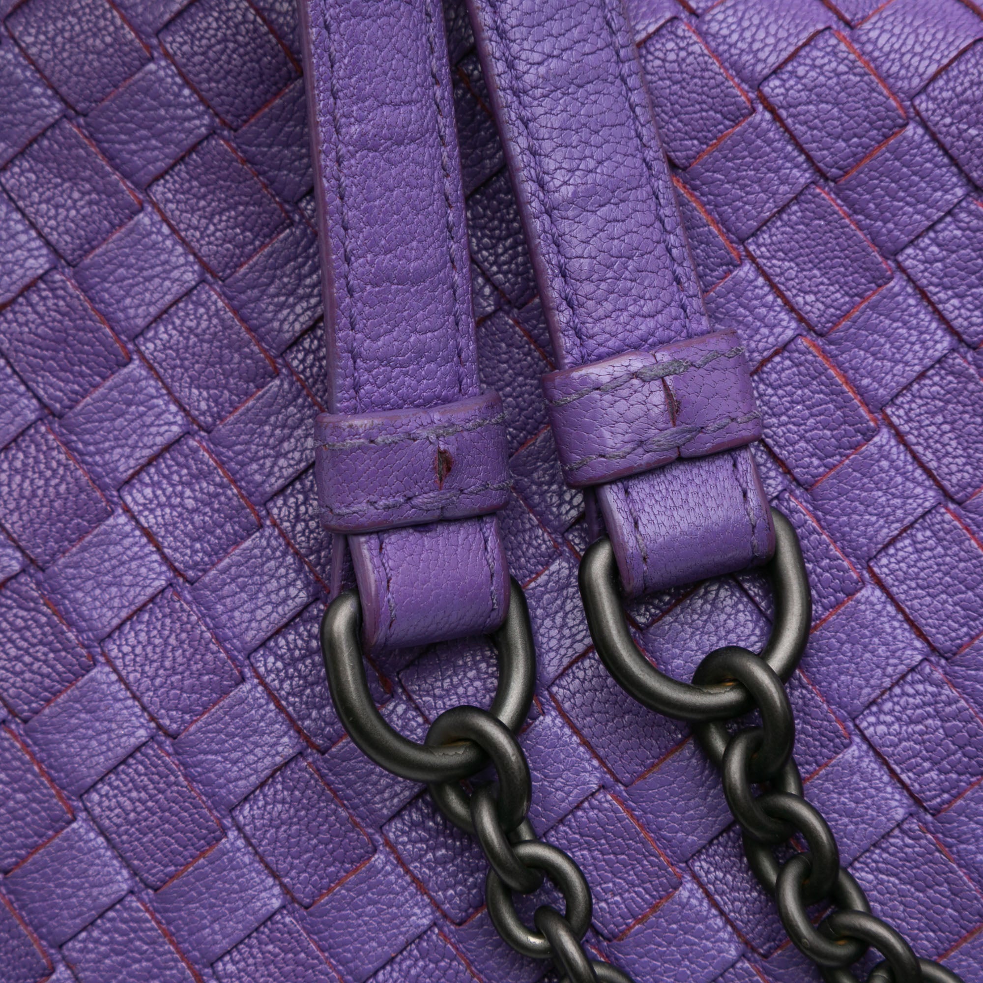 Small Madras Goatskin Intrecciato Shoulder Bag