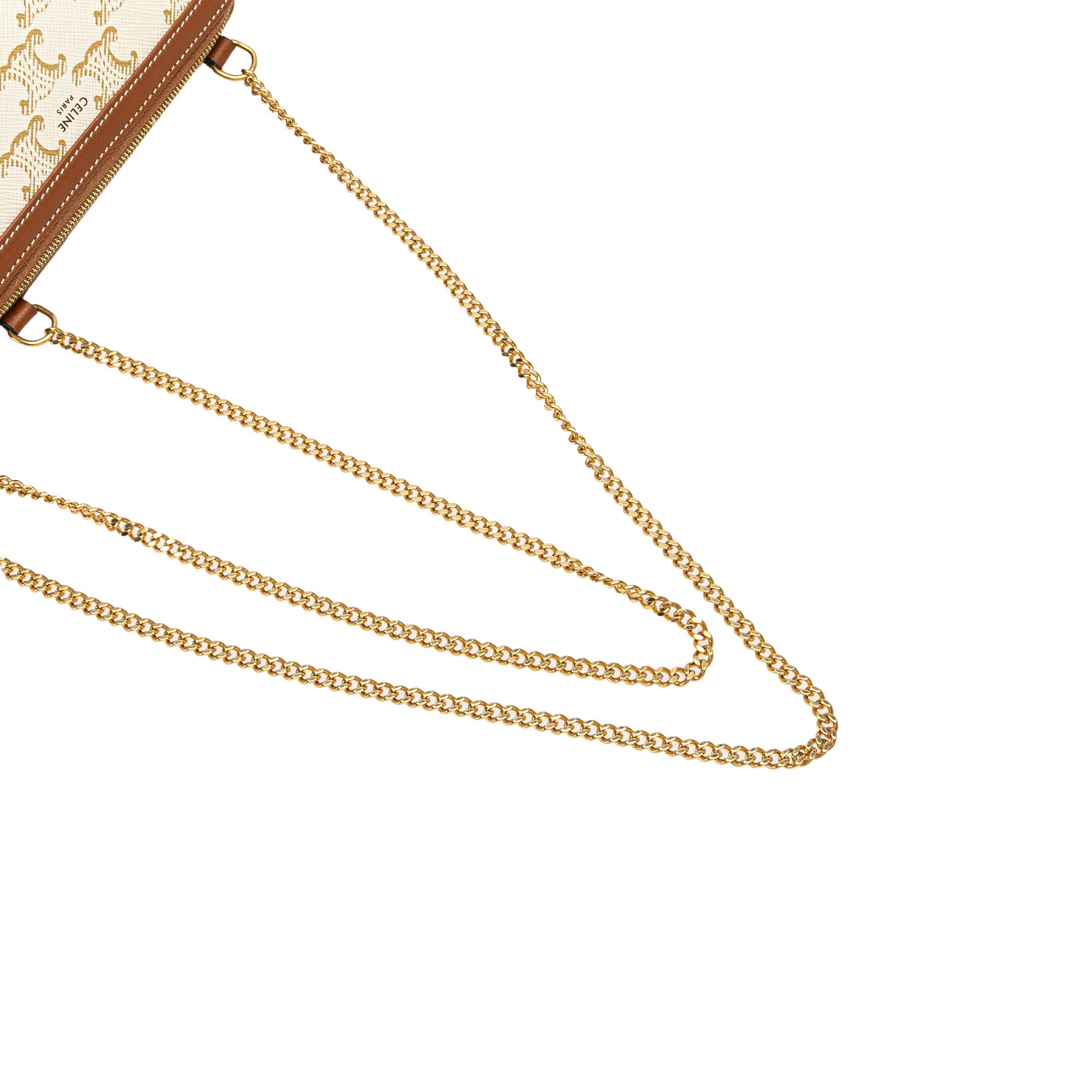 Triomphe Coated Canvas Clutch On Chain