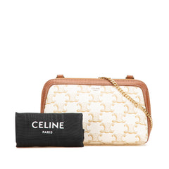 Triomphe Coated Canvas Clutch On Chain