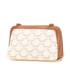 Triomphe Coated Canvas Clutch On Chain