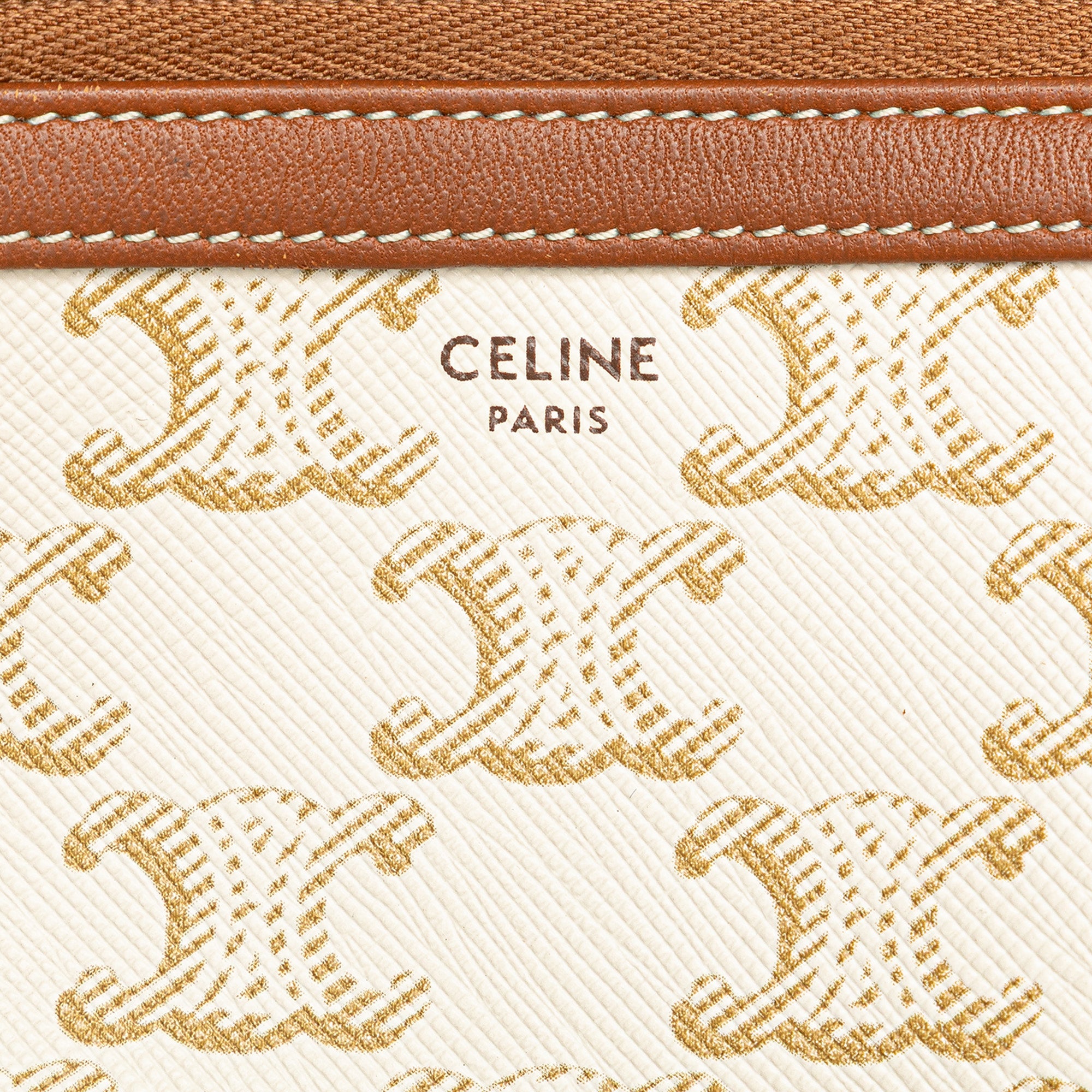 Triomphe Coated Canvas Clutch On Chain
