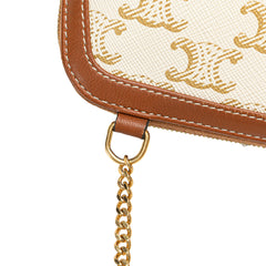Triomphe Coated Canvas Clutch On Chain