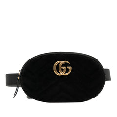 GG Marmont Matelasse Velvet Belt Bag